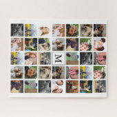 Puzzle Moderne 34 Photos Familiales & Lettre Initiale (Horizontal)