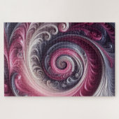 Puzzle Moderne Abstrait Simple Tourbillonnant Rose et Vio (Horizontal)