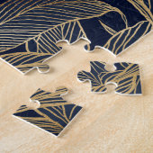 Puzzle Moderne Blue Gold Foliage Plante Design botanique (Côté)