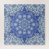 Puzzle Moderne Blue Hydrangea Floral Kaleidoscope (Horizontal)