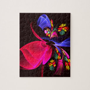 Puzzle Moderne coloré Floral Abstrait Art Motif #06