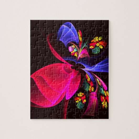 Puzzle Moderne coloré Floral Abstrait Art Motif #06 (Vertical)