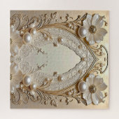 Puzzle moderne de fleurs blanches perles (Horizontal)