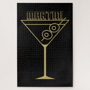 Puzzle Moderne de milieu de siècle Or 2 Martini aux olive