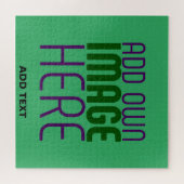PUZZLE MODERNE ÉDITABLE EMERALD GREEN IMAGE MODÈLE TEXTE (Horizontal)