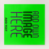 PUZZLE MODERNE ÉDITABLE NEON GREEN IMAGE MODÈLE TEXTE (Horizontal)