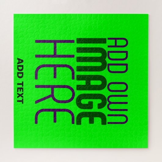 PUZZLE MODERNE ÉDITABLE NEON GREEN IMAGE MODÈLE TEXTE (Horizontal)