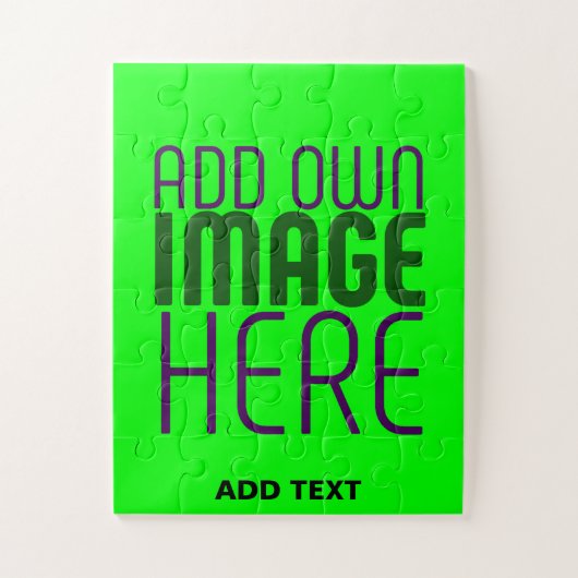 PUZZLE MODERNE ÉDITABLE NEON GREEN IMAGE MODÈLE TEXTE (Vertical)