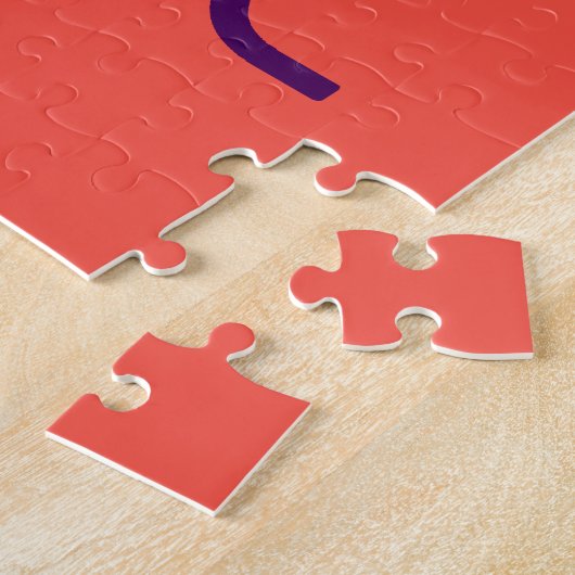 PUZZLE MODERNE ÉDITABLE ROUGE ORANGE MODÈLE TEXTE D'IMAGE (Côté)