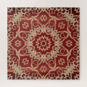 Puzzle moderne fleur rouge or (Horizontal)