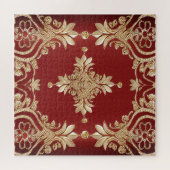 Puzzle moderne fleurs rouges or (Horizontal)
