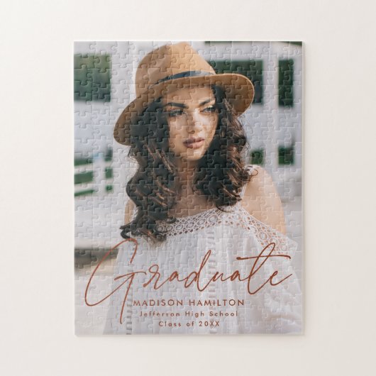Puzzle Moderne Graduate Terracotta Script Photo Graduatio (Vertical)