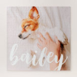 Puzzle Moderne Jouer Simple Élégant Chic Photo Pet<br><div class="desc">Ce design simple et classique est composé de typographie serif et d'ajouter une photo personnalisée de votre animal de compagnie.</div>