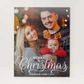 Puzzle Moderne Joyeux Noël Superposition de Photo Script (Vertical)