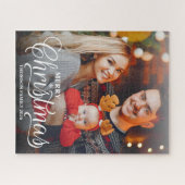 Puzzle Moderne Joyeux Noël Superposition de Photo Script (Horizontal)