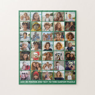 Puzzle Moderne Minimaliste Vert - Grille de Collage Photo