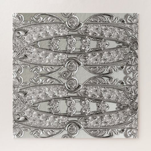 Puzzle moderne orné d'argent (Horizontal)