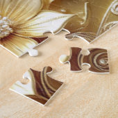 Puzzle moderne orné de fleurs dorées (Côté)