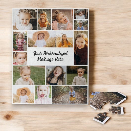 Puzzle Moderne Personnalisé 16 Photo Collage Couleur pers