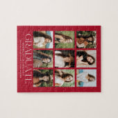 Puzzle Moderne Red 9 Photo Collage Graduation (Horizontal)