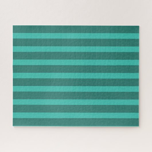 Puzzle Moderne Simple 2 Tone Stripe Géométrique Forêt Ver (Horizontal)