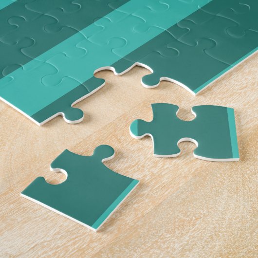 Puzzle Moderne Simple 2 Tone Stripe Géométrique Forêt Ver (Côté)