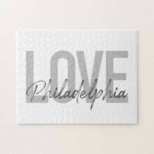 Puzzle Moderne, simple, cool, design Amour Philadelphie (Horizontal)
