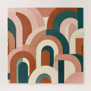 Puzzle Moderne Terre Cuite Rose Téâl Géométrique Arche