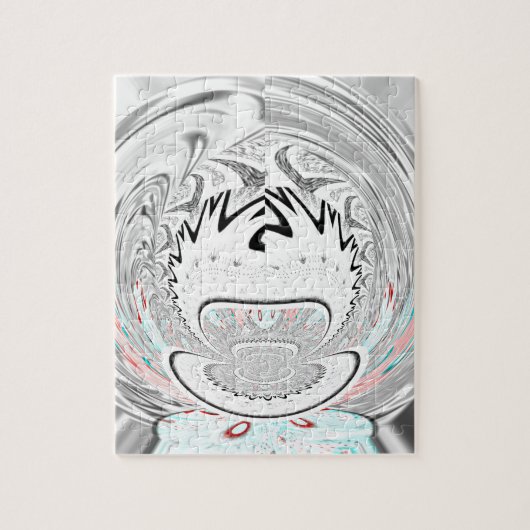 Puzzle Moderne Urban Ash Gris Flora Abstrait Motif Art (Vertical)