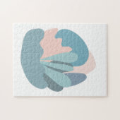 Puzzle Modernisme Abstrait cool en bleu et blanc (Horizontal)