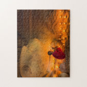 Puzzle Moine priant près d'un Bouddha (Vertical)