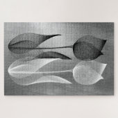 Puzzle Moiré moderne effet Tulipe noir et blanc Floral (Horizontal)