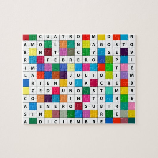 Puzzle Mois espagnols de conception de cadeau de (Horizontal)