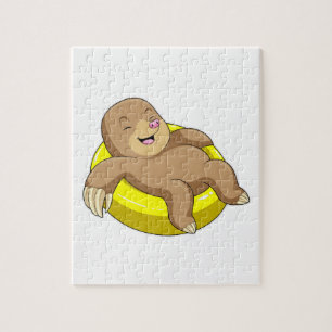 Puzzle Mole à la natation avec Lifebuoy