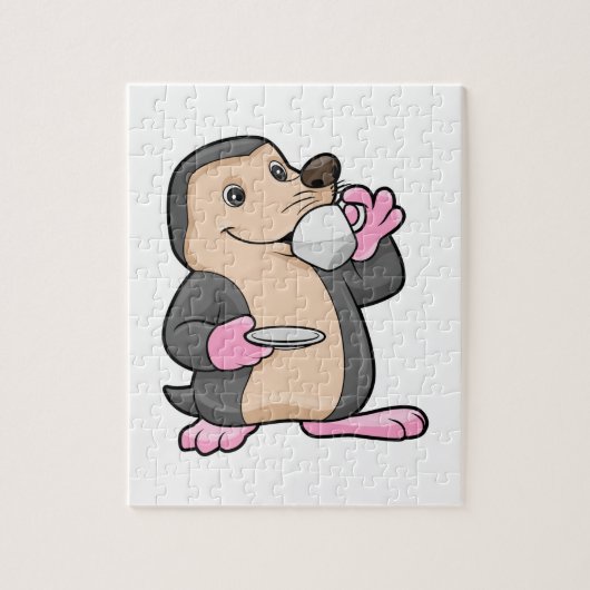 Puzzle Mole avec coupe de café et soucoupe (Vertical)
