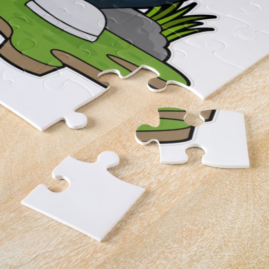 Puzzle Mole comme randonneur avec sac à dos (Côté)