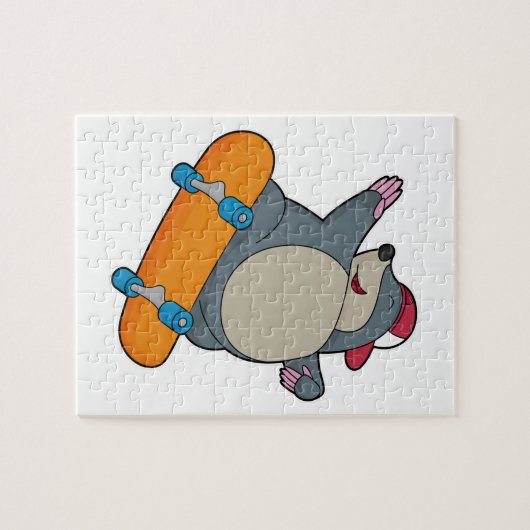 Puzzle Mole en skate avec skateboard (Horizontal)