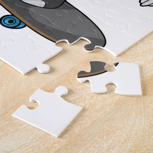 Puzzle Mole en skate avec skateboard (Côté)