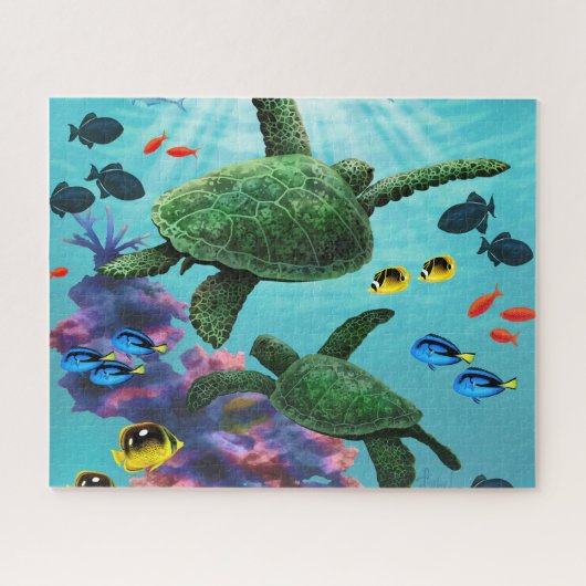 Puzzle Molokini Cove Hawaiian Sea Turtles (Horizontal)