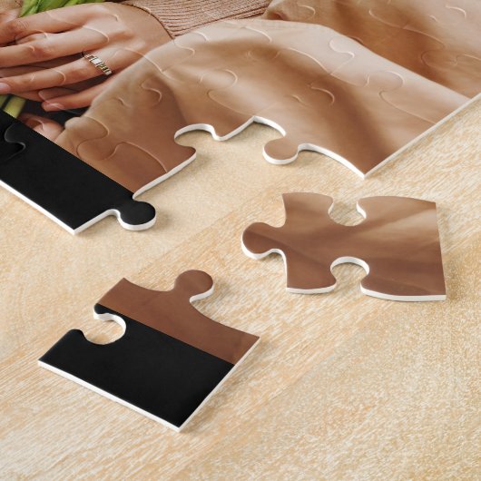 Puzzle Mom Established Date Script 3 Photo Bold Modern (Côté)