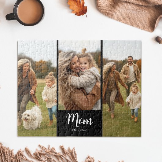Puzzle Mom Established Modern Script 3 Photo Black