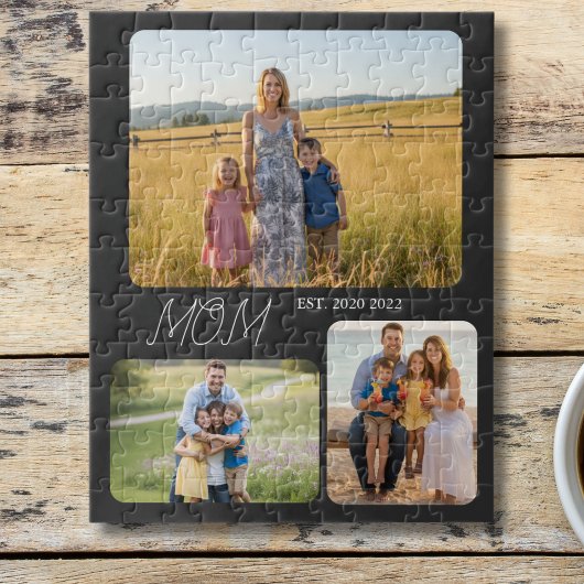 Puzzle Mom Established Modern Script Black 3 Photo