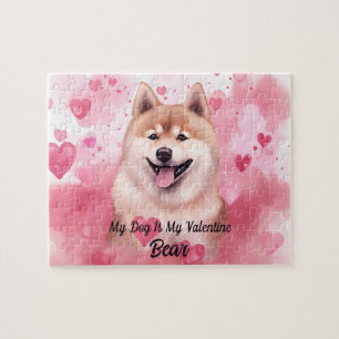 Puzzle Mon chien Akita est mon Valentin nom personnalisé