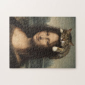 Puzzle Mona Lisa avec chat endormi (Horizontal)