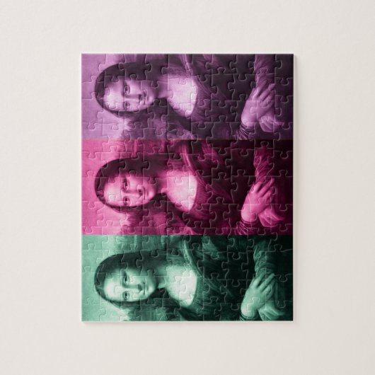 Puzzle Mona Lisa Rose vert violet (Vertical)