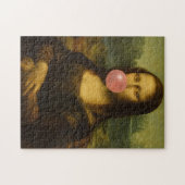 Puzzle Mona Lisa soufflant de bulle rose (Horizontal)