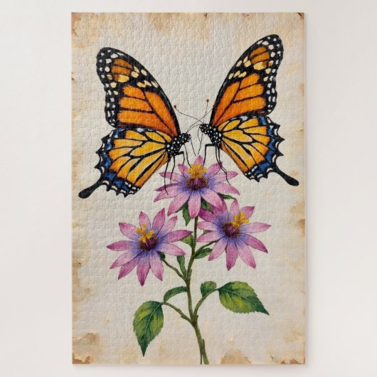 Puzzle Monarch Butterflies Perfect Heart Symmetry (Vertical)