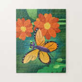 Puzzle Monarque papillon et marmite rouge (Vertical)