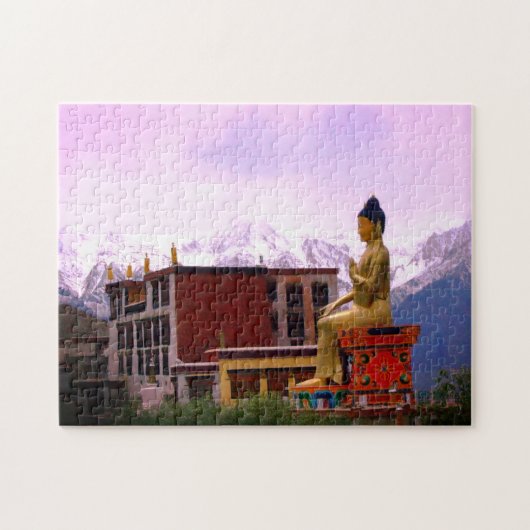 Puzzle Monastère de Likir et siège Bouddha Maitreya /Lada (Horizontal)