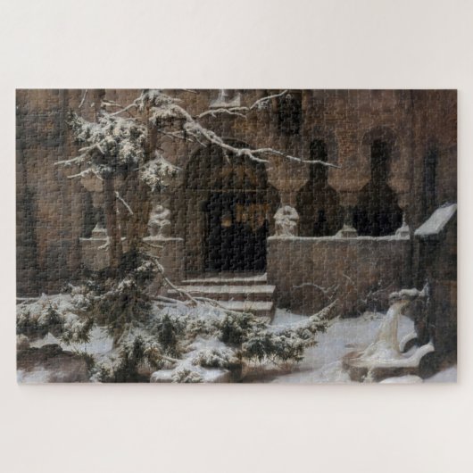 Puzzle Monastère en Neige d'hiver (par Karl Laling) (Horizontal)